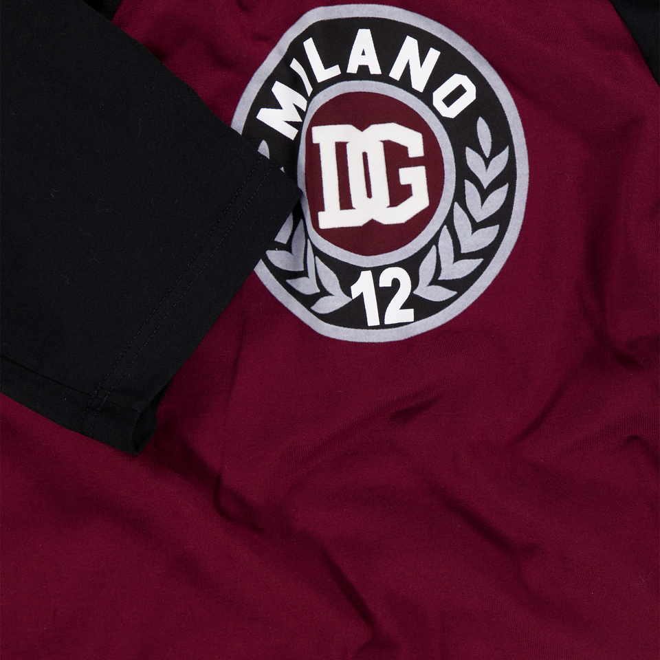 Dolce & Gabbana Kinder Jongens T-Shirt In Bordeaux