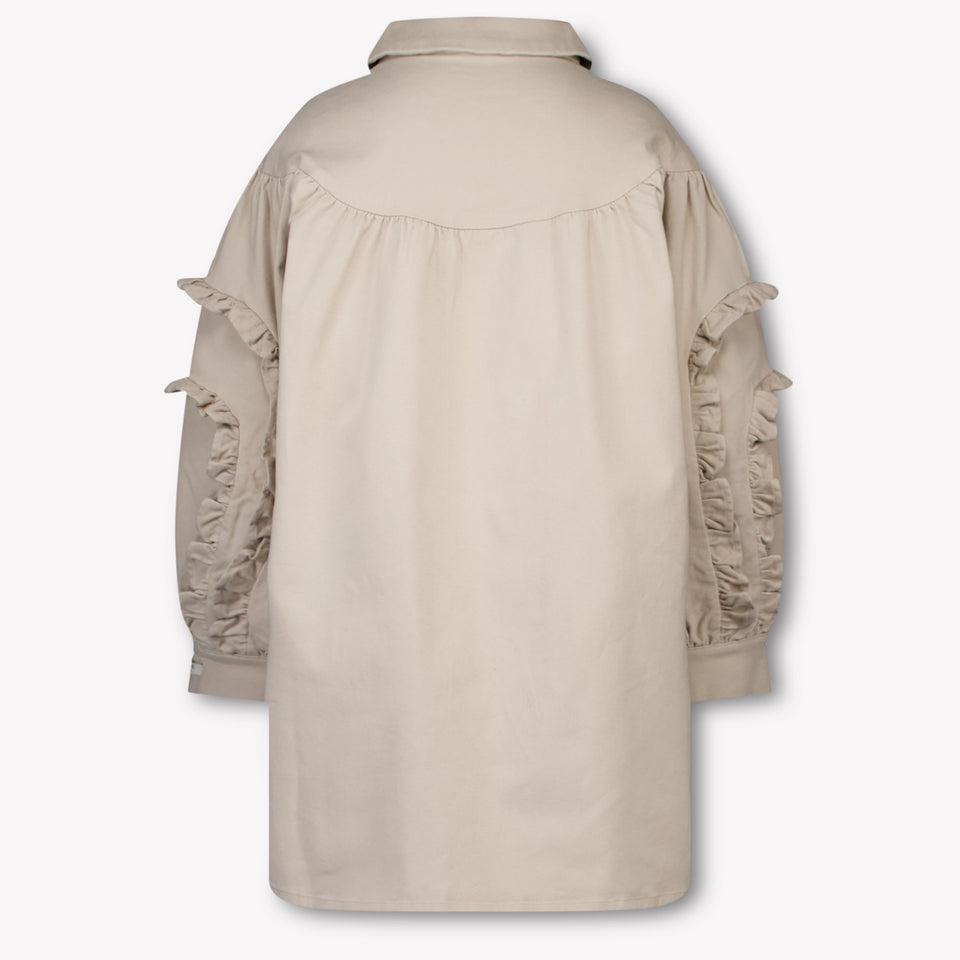 Donsje Amsterdam Kinder Meisjes Jurk In Taupe