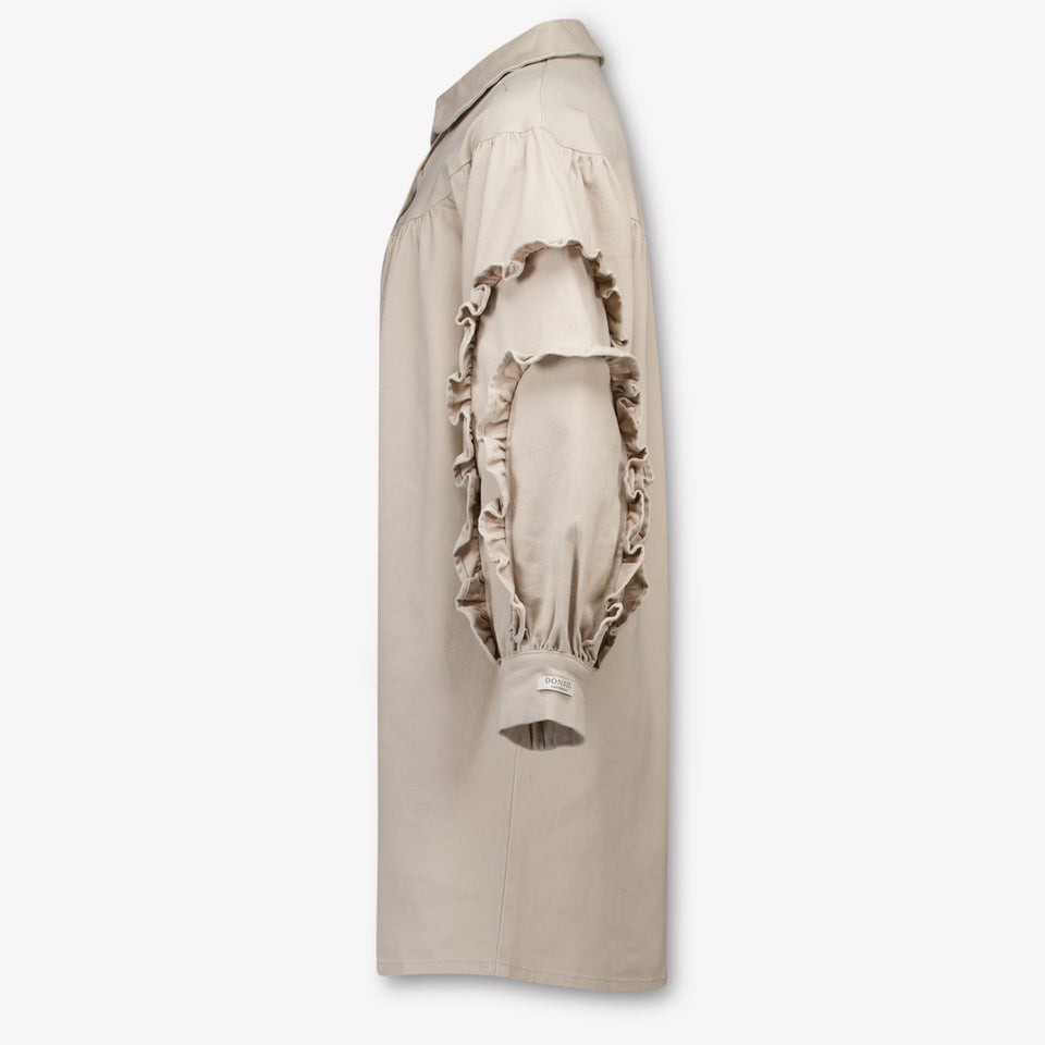 Donsje Amsterdam Kinder Meisjes Jurk In Taupe