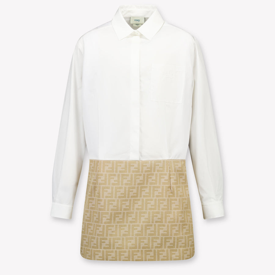 Fendi Kinder Meisjes Jurk In Beige