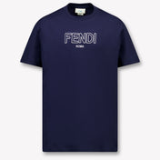 Fendi Kinder Jongens T-Shirt In Navy