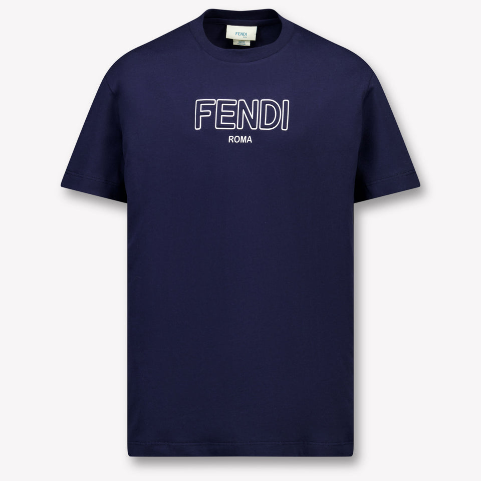 Fendi Kinder Jongens T-Shirt In Navy