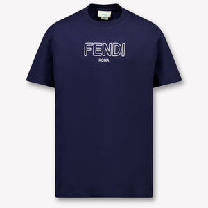 Fendi Kinder Jongens T-Shirt In Navy