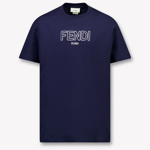 Fendi Kinder Jongens T-Shirt In Navy
