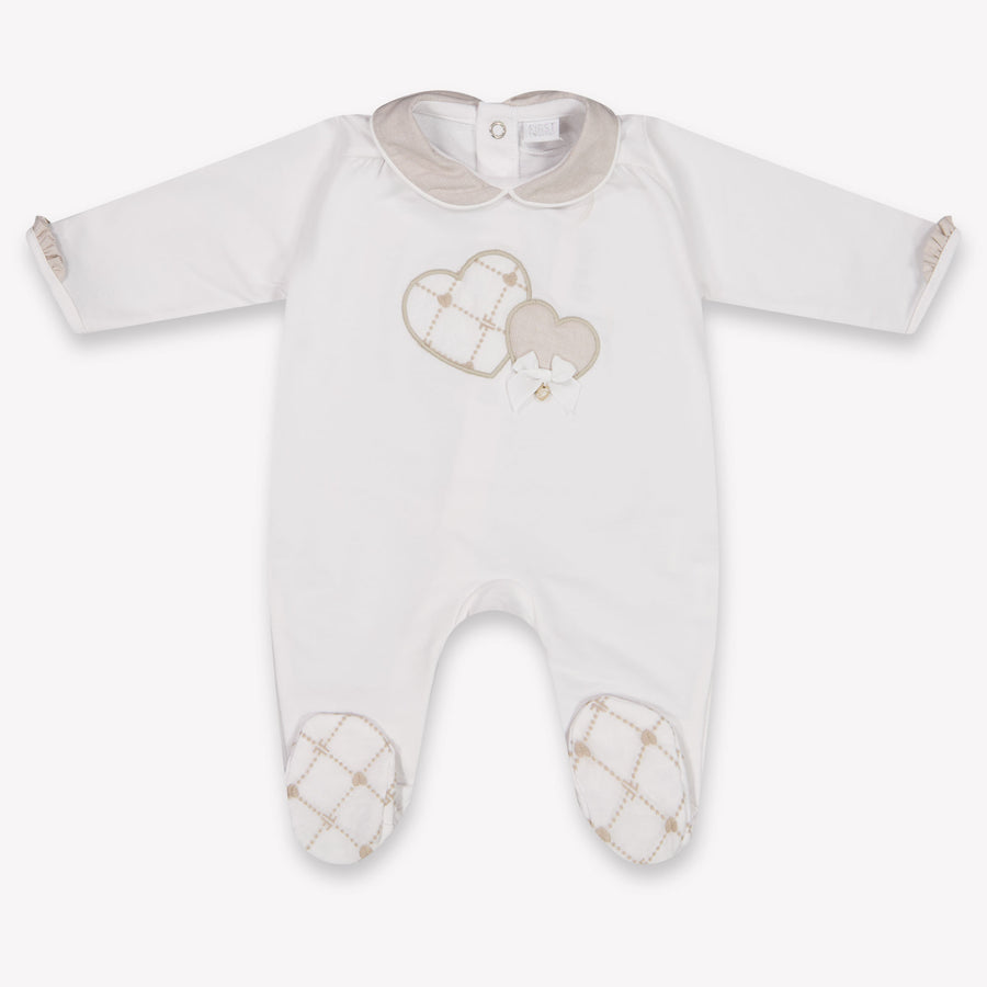First Baby Girls Romper in Light Beige