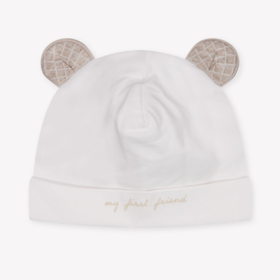 First Baby Jongens Muts In Beige
