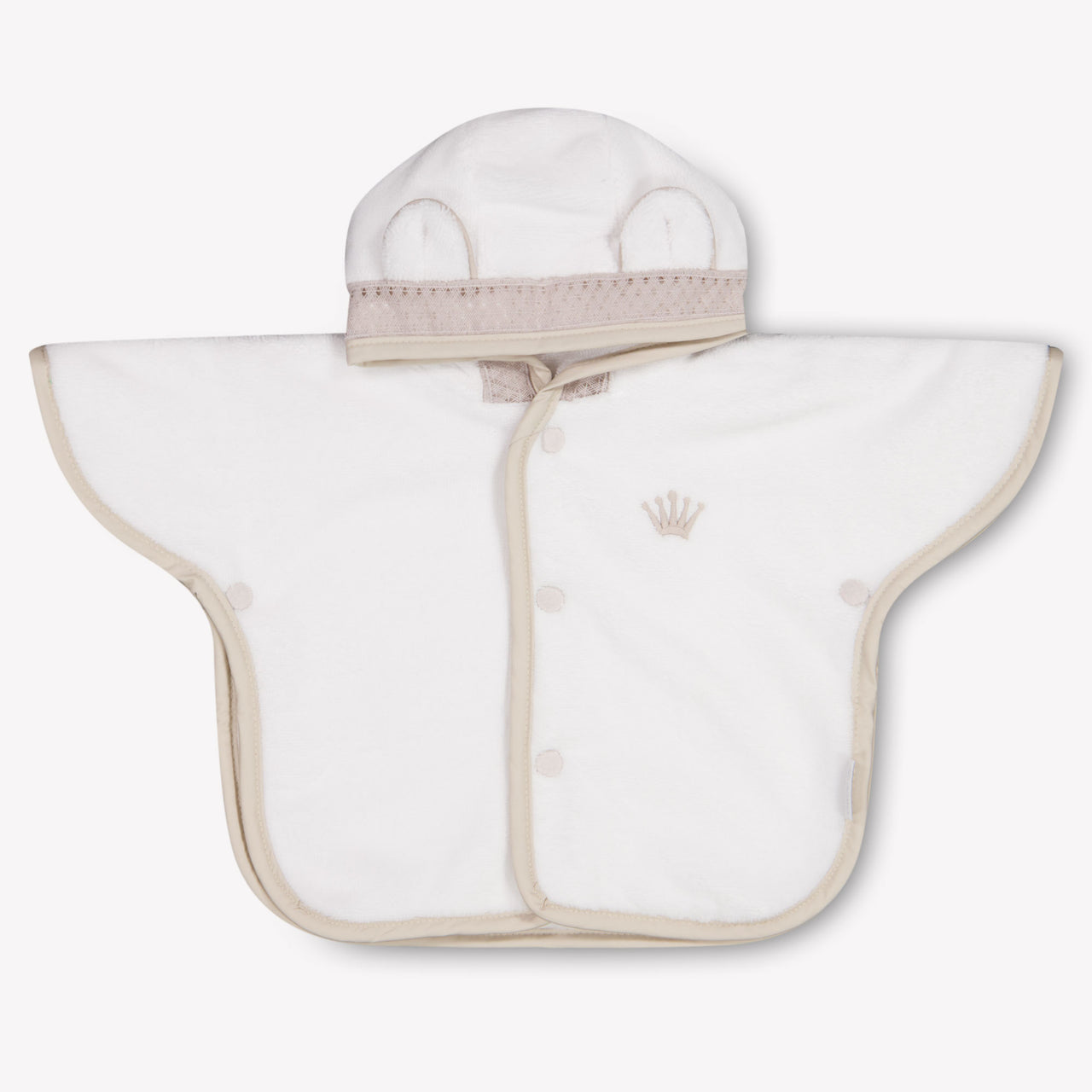 First Baby Unisex Poncho Badjas in White