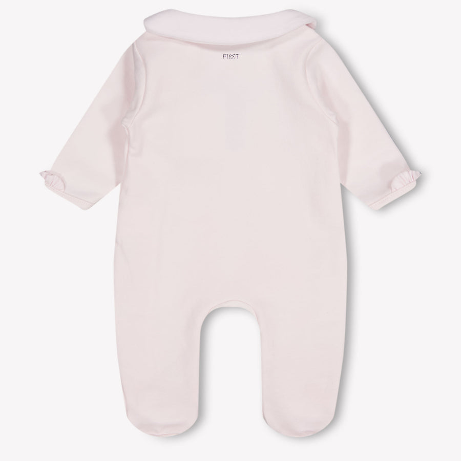 First Baby Girls Playsuit In Light Pink