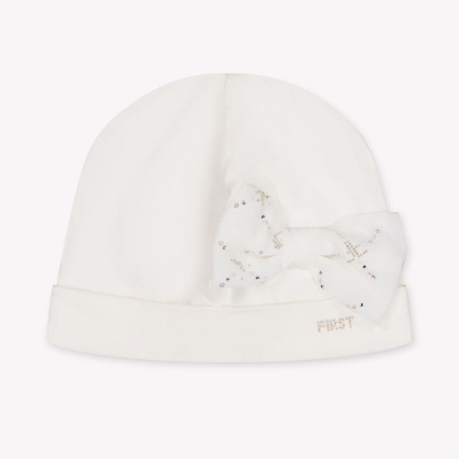 First Baby Meisjes Muts In Off White