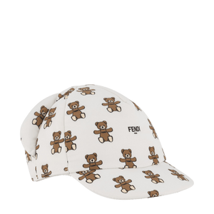 Fendi Baby Unisex Petten Wit 3 mnd