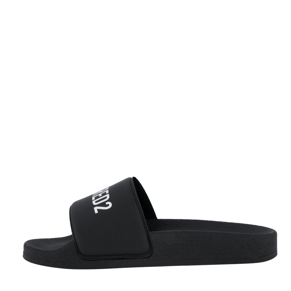 Dsquared2 Kinder Unisex Slippers Zwart