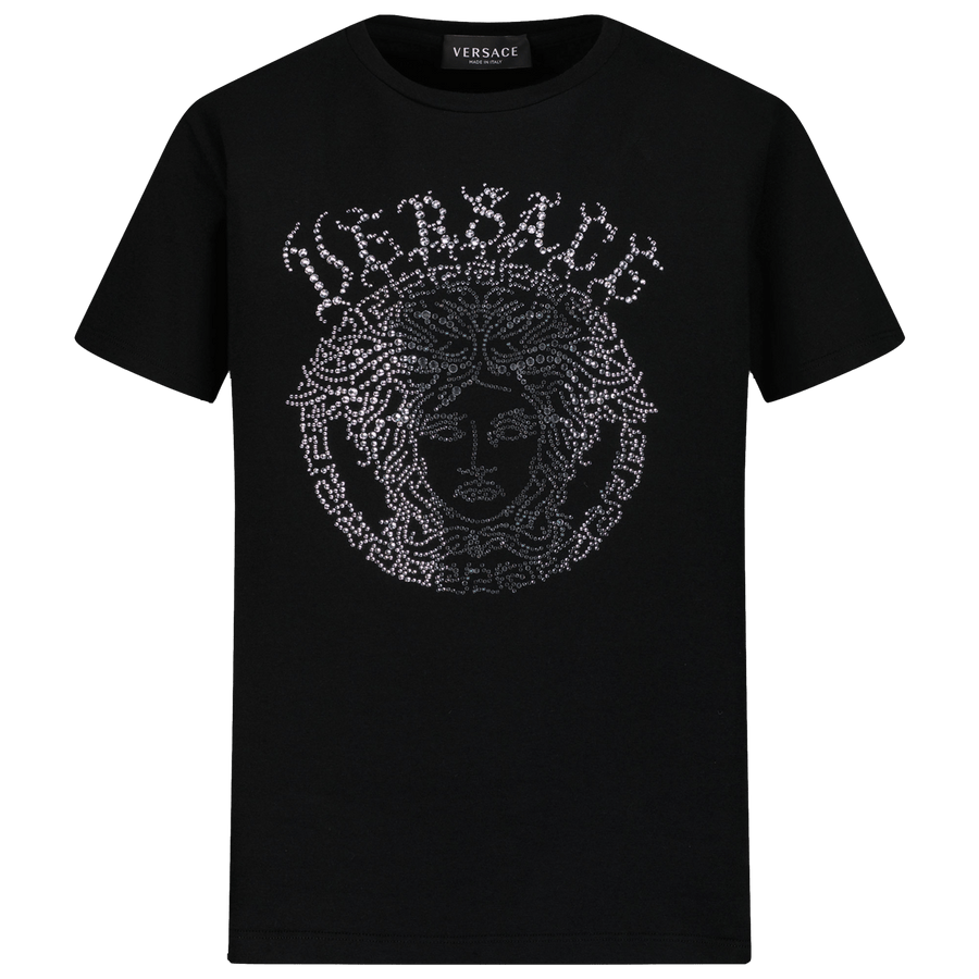 Versace Kinder Meisjes T-Shirt Zwart 4Y