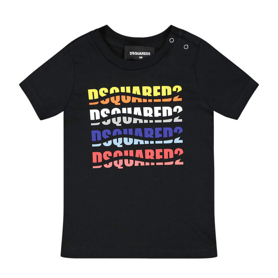 Dsquared2 Baby Unisex T-Shirt Zwart 3 mnd