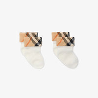 Burberry Turn Back Baby Unisex Sokjes In Wit