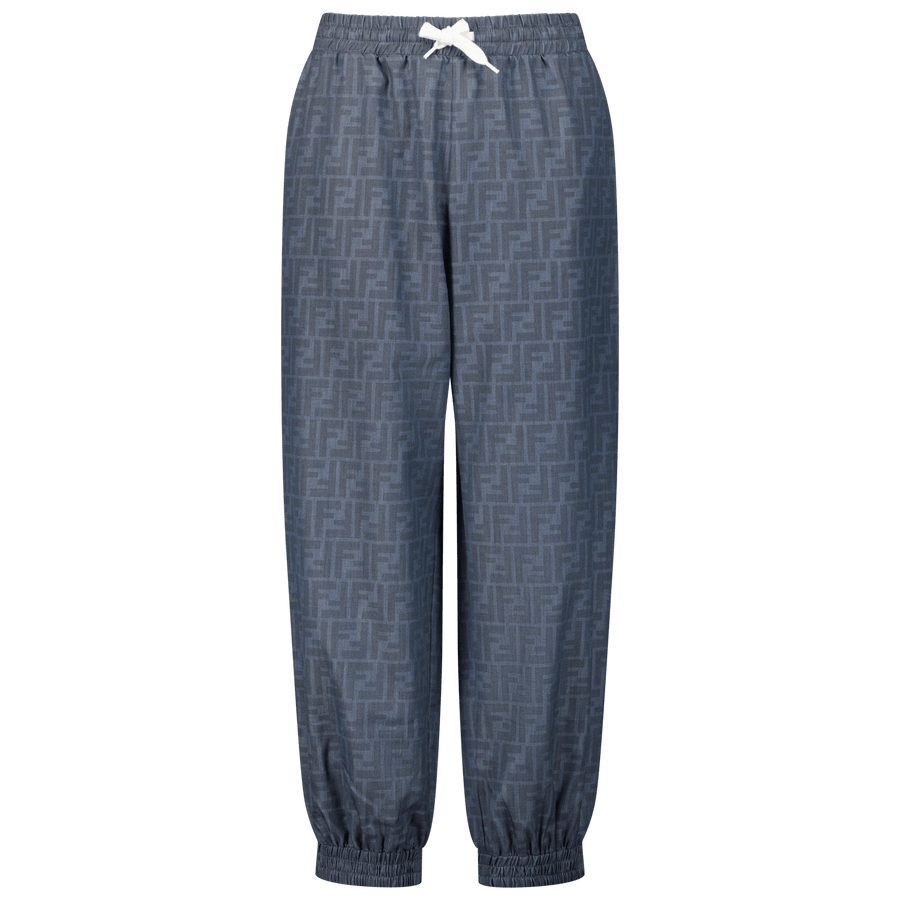 Fendi Kinder Unisex Broek Blauw 4Y