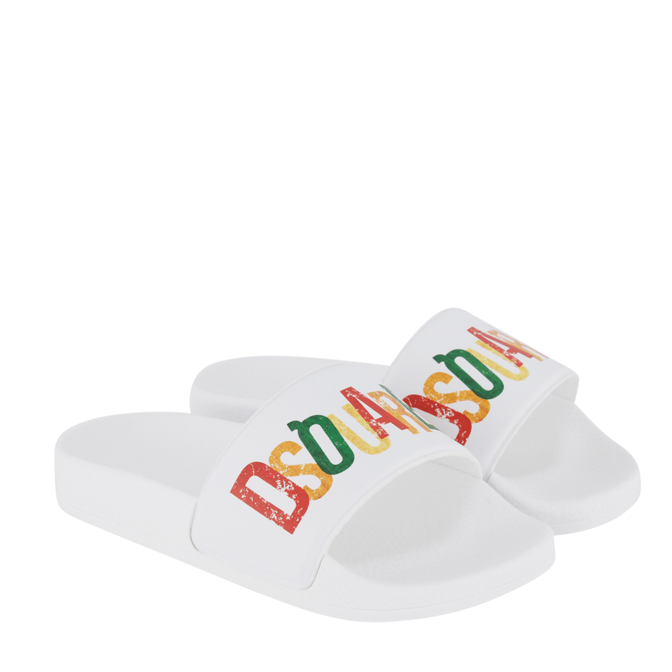 Dsquared2 Kinder Unisex Slippers Wit