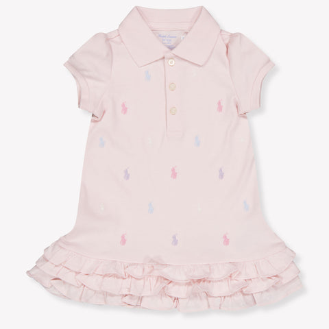 Ralph Lauren Baby Meisjes Jurk In Licht Roze