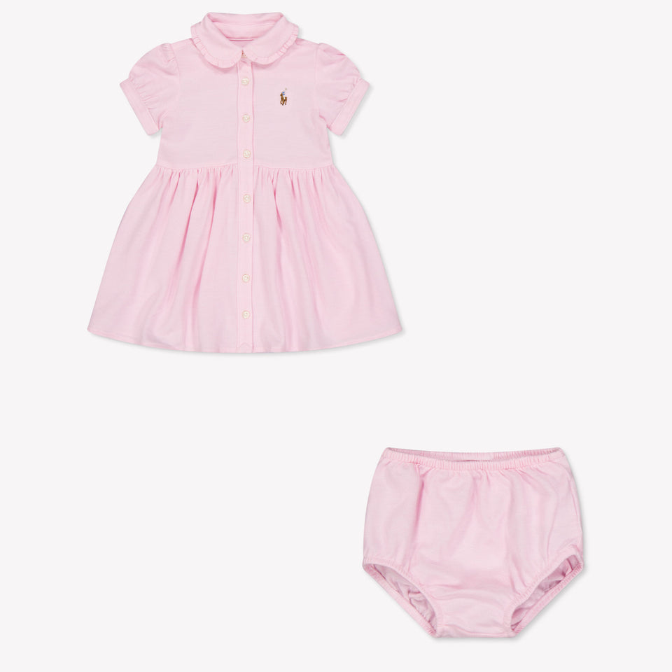 Ralph Lauren Baby Meisjes Jurk In Licht Roze
