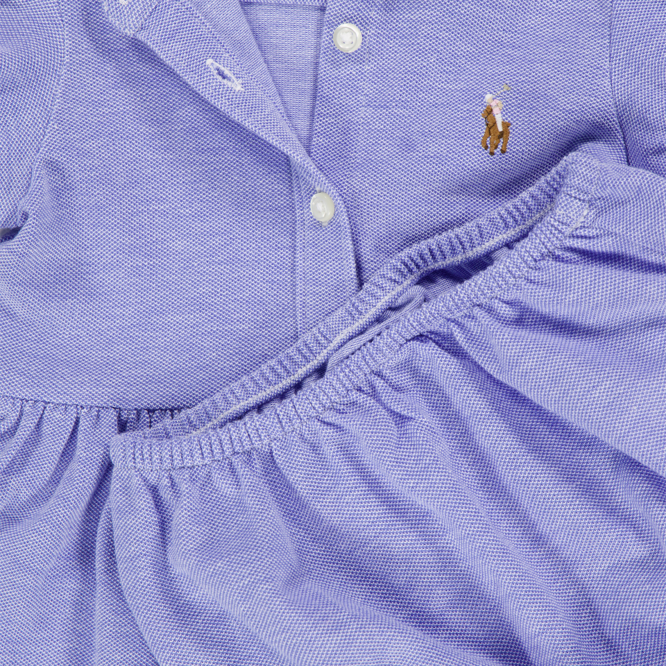 Ralph Lauren Baby Meisjes Jurk In Licht Blauw