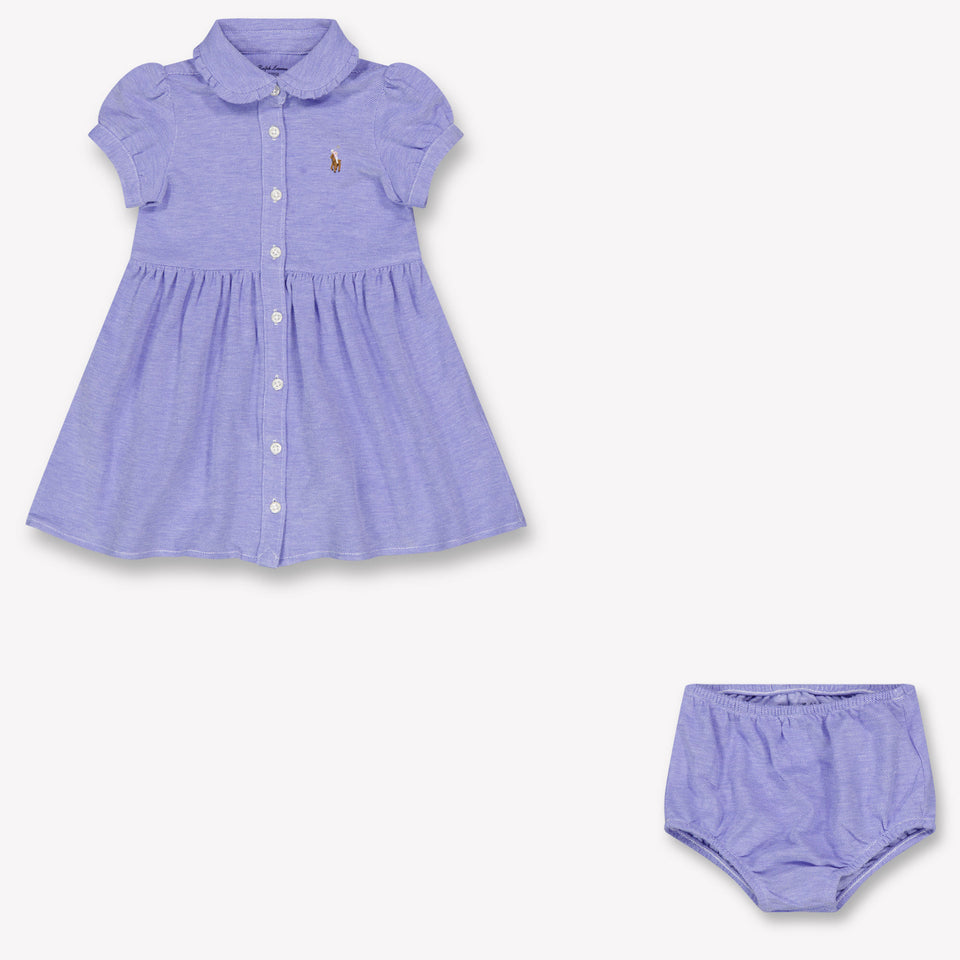 Ralph Lauren Baby Meisjes Jurk In Licht Blauw