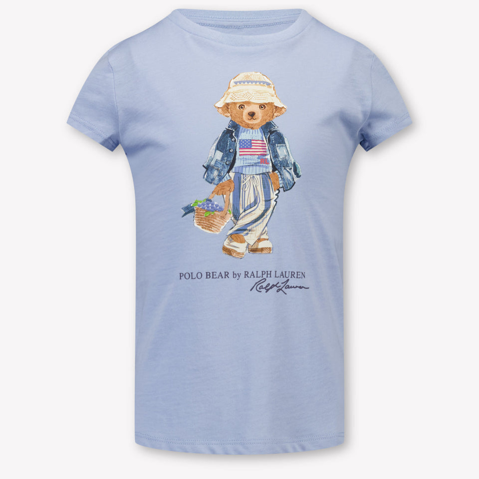 Ralph Lauren Kinder Meisjes T-Shirt In Licht Blauw