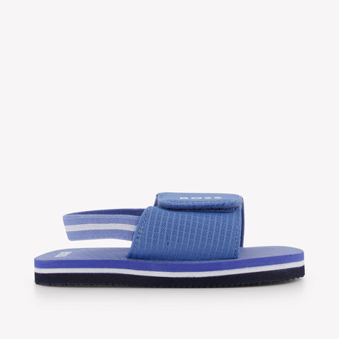 Boss Jongens Slippers In Licht Blauw