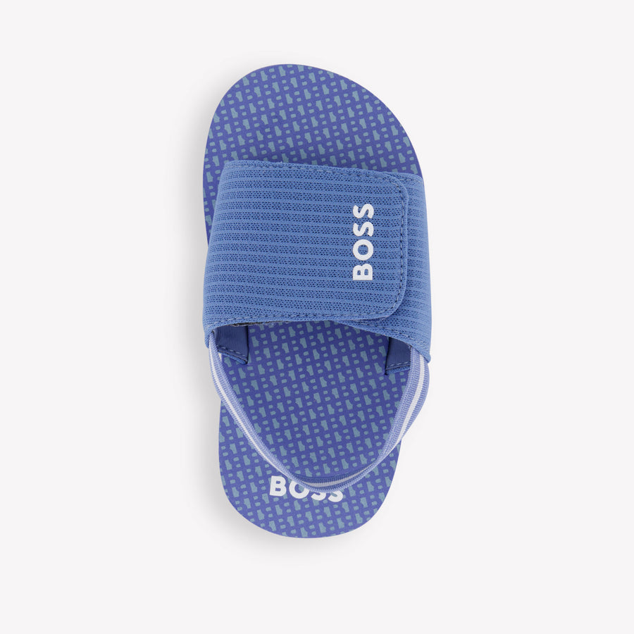 Boss Jongens Slippers In Licht Blauw