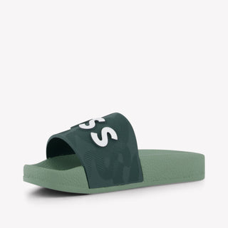 Boss Jongens Slippers In Groen