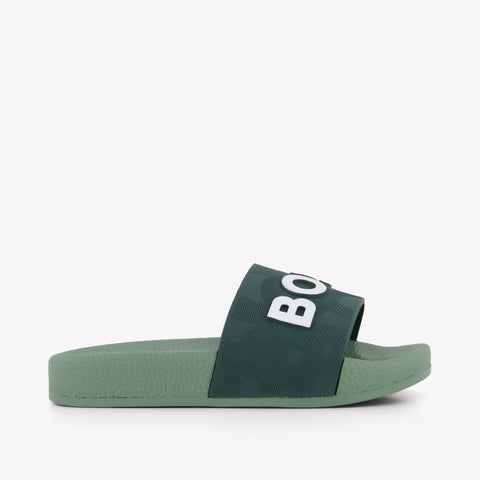 Boss Jongens Slippers In Groen