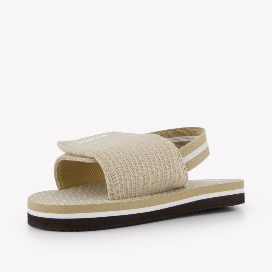 Boss Jongens Slippers In Beige