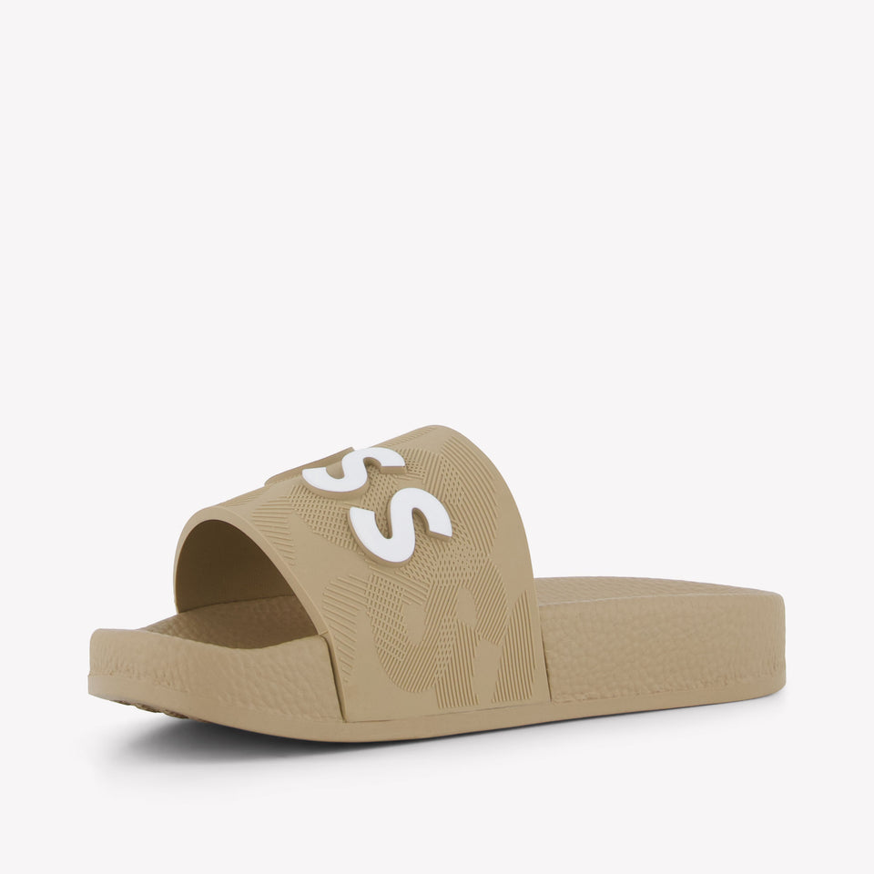 Boss Jongens Slippers In Beige