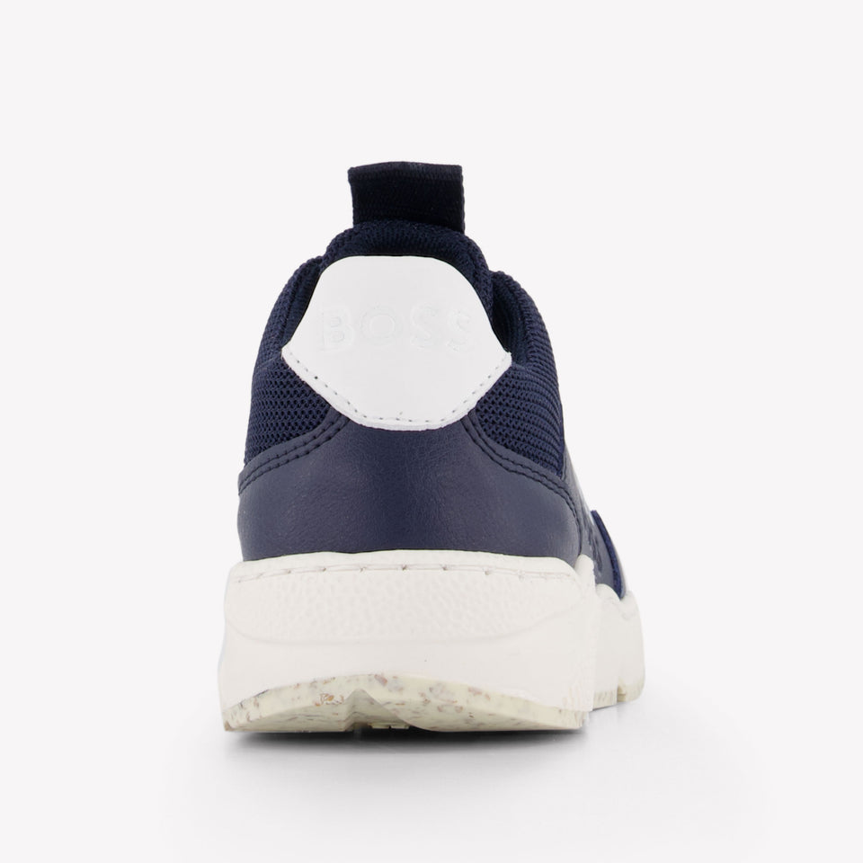 Boss Jongens Sneakers In Navy