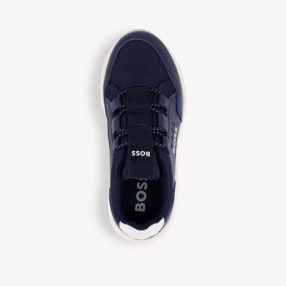 Boss Jongens Sneakers In Navy