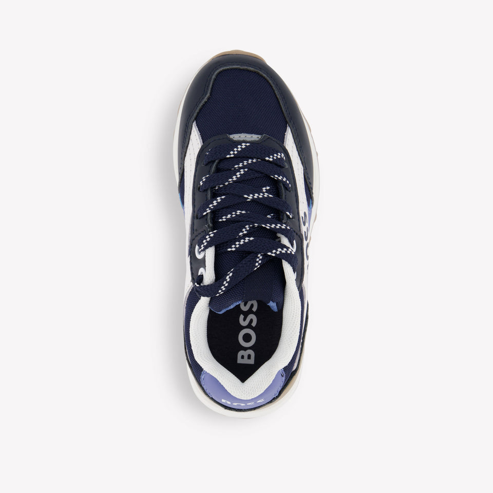 Boss Jongens Sneakers In Navy