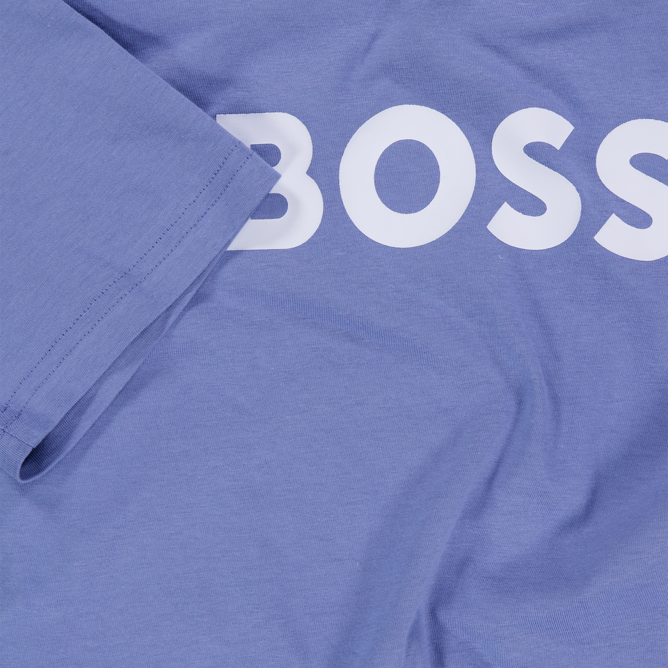 Boss Kinder Jongens T-Shirt In Blauw