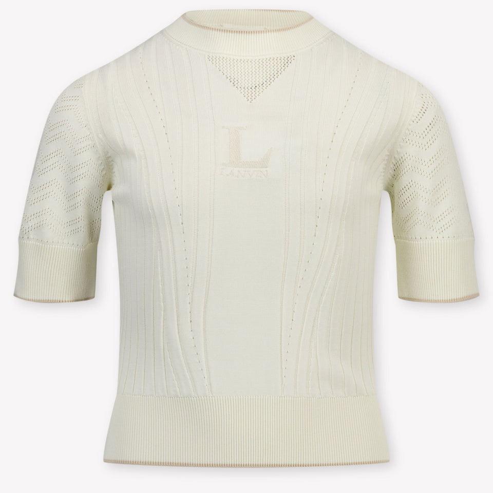 Lanvin Kinder Meisjes T-Shirt in Ecru