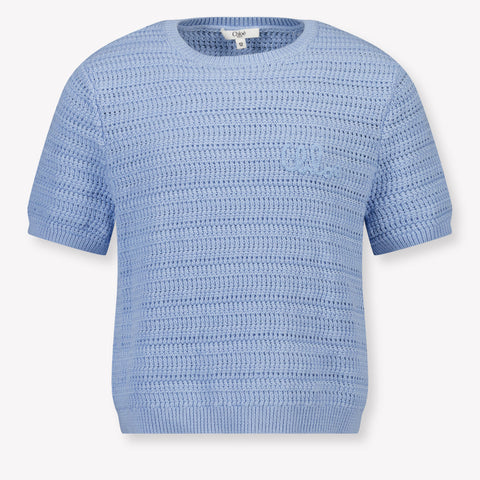 Chloe Kinder Meisjes T-Shirt In Licht Blauw
