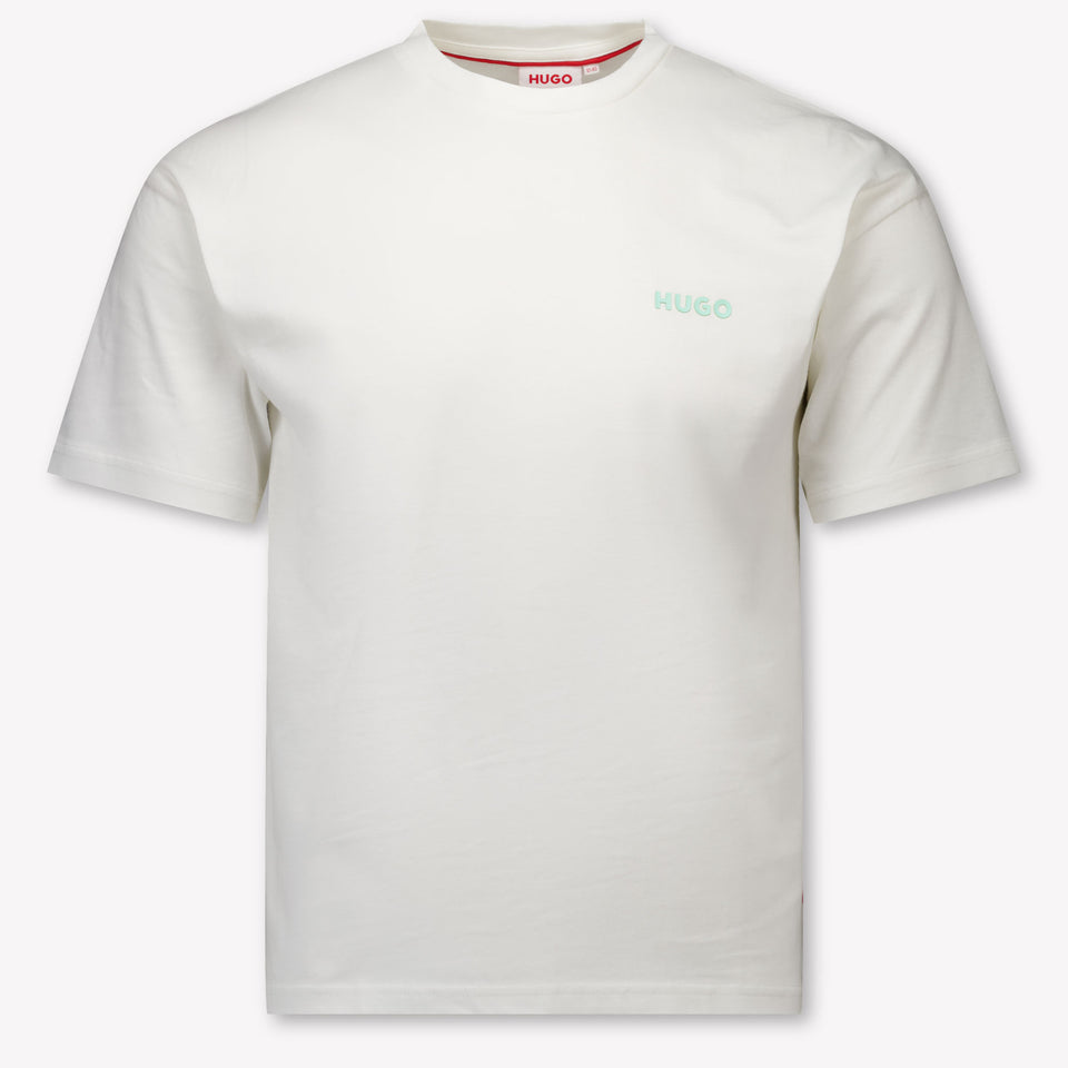 HUGO Kinder Jongens T-Shirt In Off White