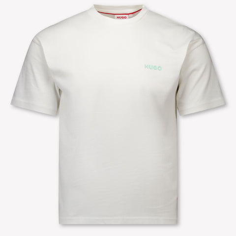 HUGO Kinder Jongens T-Shirt In Off White