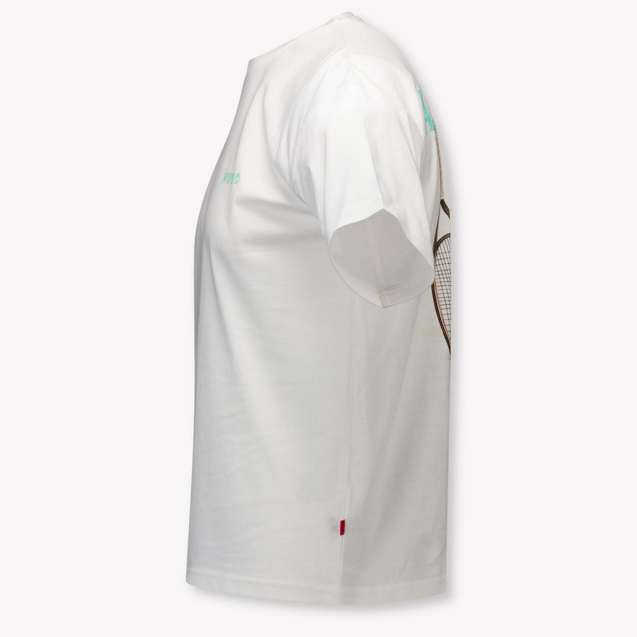 HUGO Kinder Jongens T-Shirt In Off White