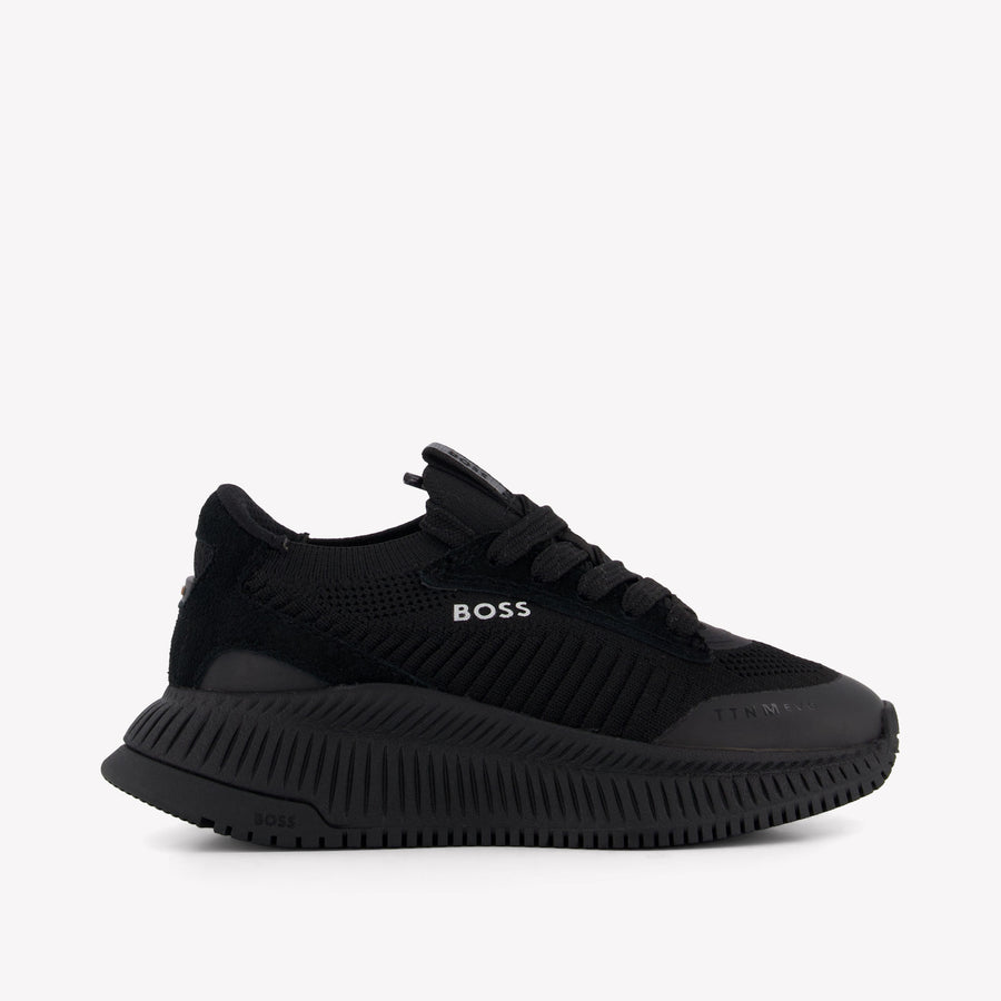 Boss Jongens Sneakers In Zwart