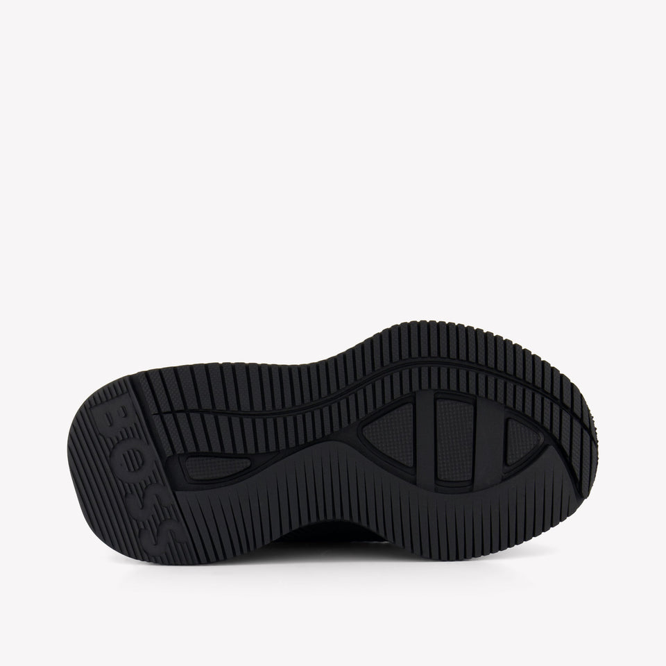 Boss Jongens Sneakers In Zwart