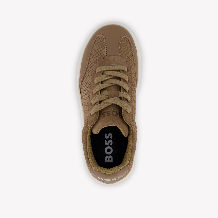 Boss Jongens Sneakers In Beige