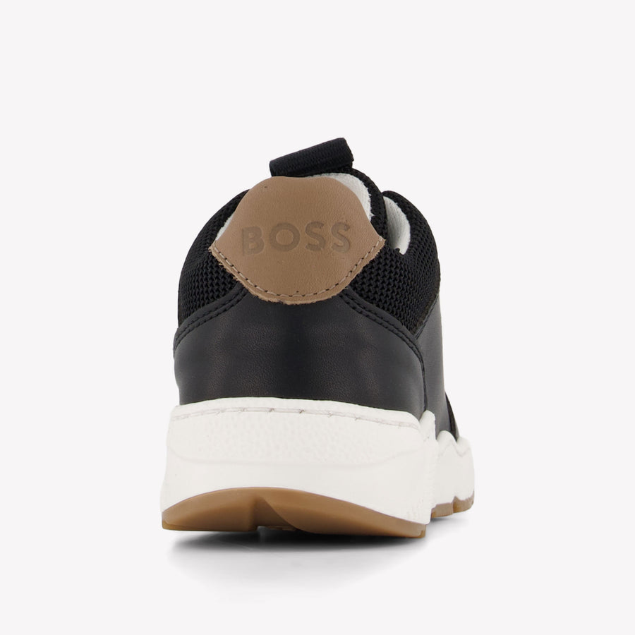 Boss Jongens Sneakers In Zwart