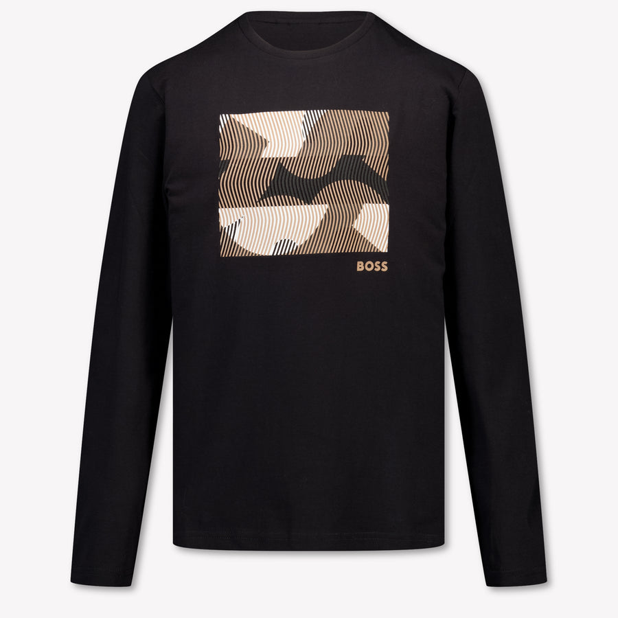 Boss Kinder Jongens T-Shirt In Zwart