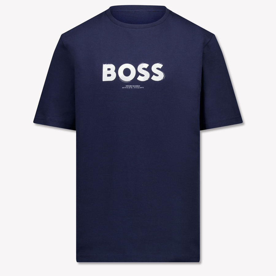 Boss Kinder Jongens T-Shirt In Navy