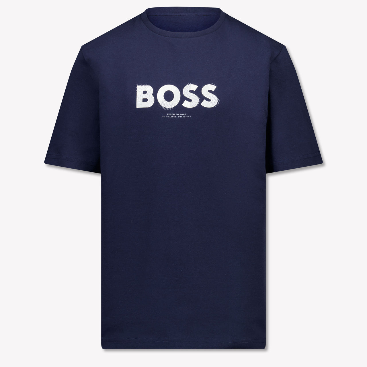 Boss Kinder Jongens T-Shirt In Navy