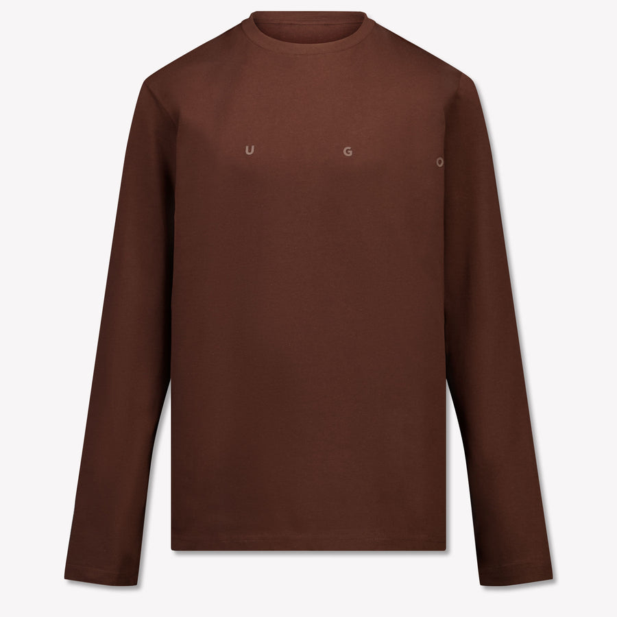 HUGO Kinder Jongens T-Shirt In Donker Bruin
