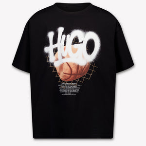 HUGO Kinder Jongens T-Shirt In Zwart