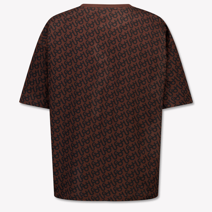 HUGO Kinder Jongens T-Shirt In Donker Bruin